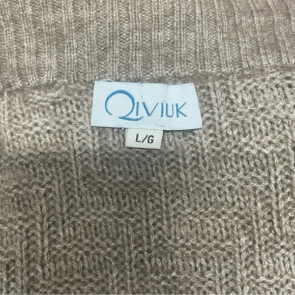 Qiviuk Joel Woman Qiviut/Merino/Silk Zip-Front Cardigan Sweater L - Picture 8 of 10